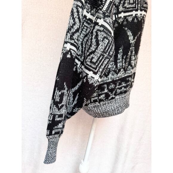 Vintage 1980's Uniform Code Black & White Knitted Sweater Medium - Picture 5 of 9